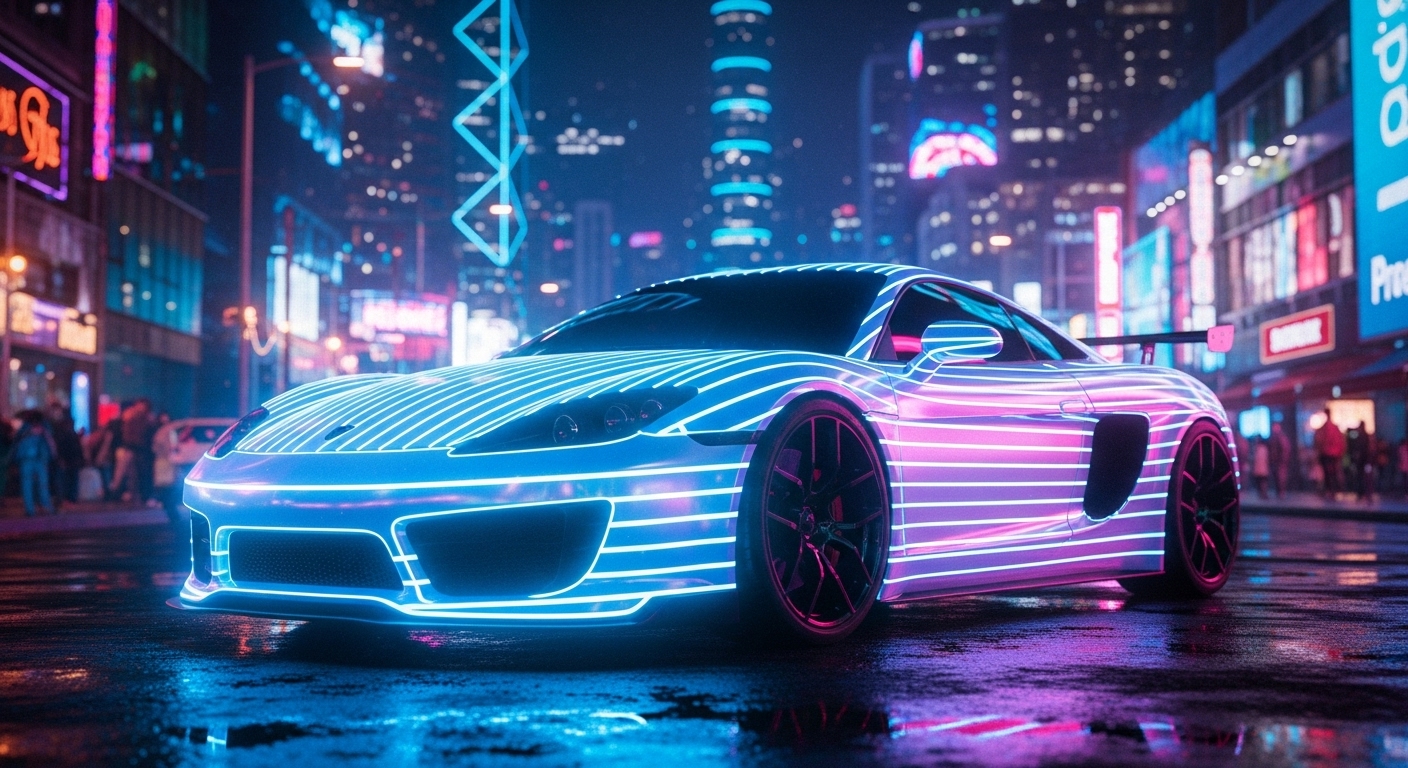 eksperimental nyy tyuning ispol zovanie svetyaschihsya avtovinilovyh plenok